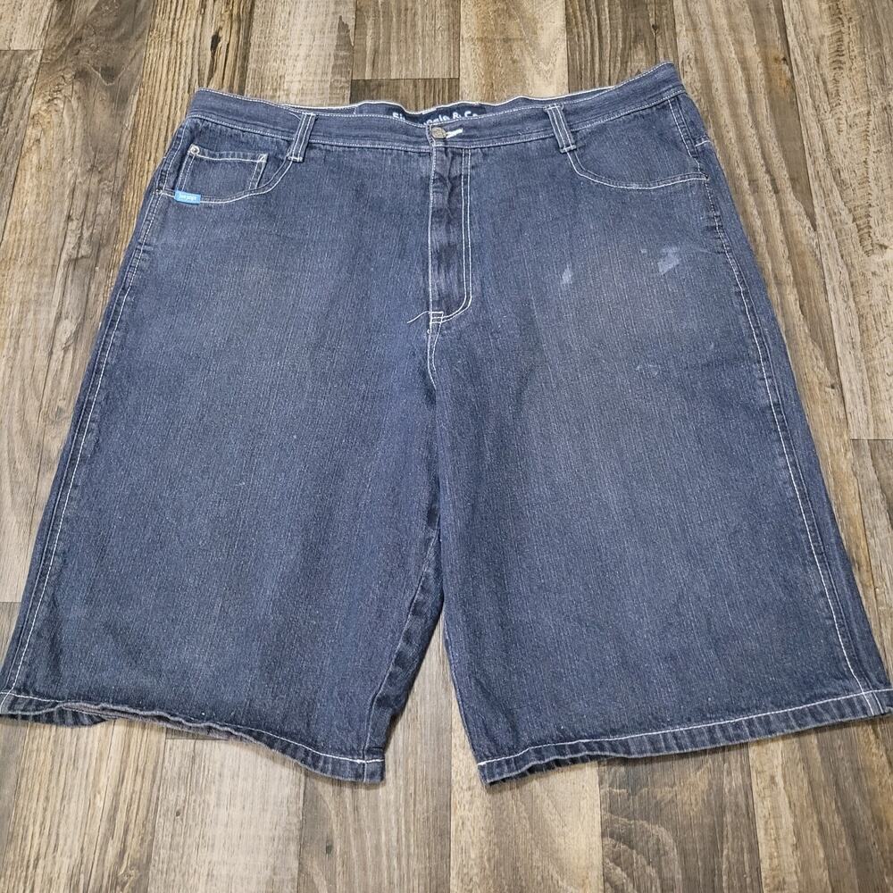 Vintage 5ive Jungle & Co‎ Embroidered Denim Baggy Shorts Sz 46 Urban Hip Hop Y2K